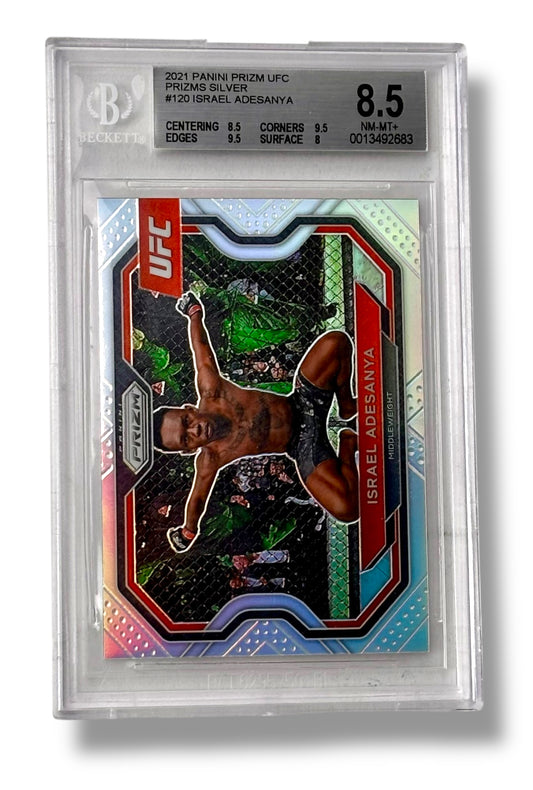 2021 Prizm UFC Silver #120 Israel Adesanya BGS 8.5 - 0013492683