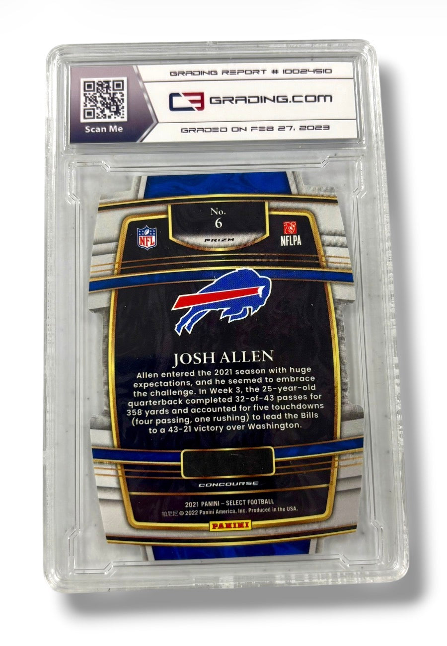 2021 Select Concourse Silver Die Cut #6 Josh Allen GC 9.5 Gem Mint - 10024510