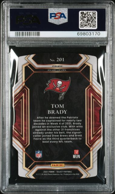 2021 Select Die Cut Black Gold Tom Brady PSA 8 Pop 14! - 69803170