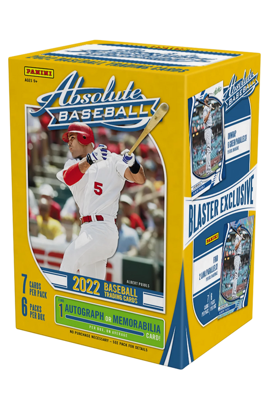 2022 Absolute Baseball Card Blaster Box 6 Pack 7 Cards per Pack 1 Autograph or Memorabilia