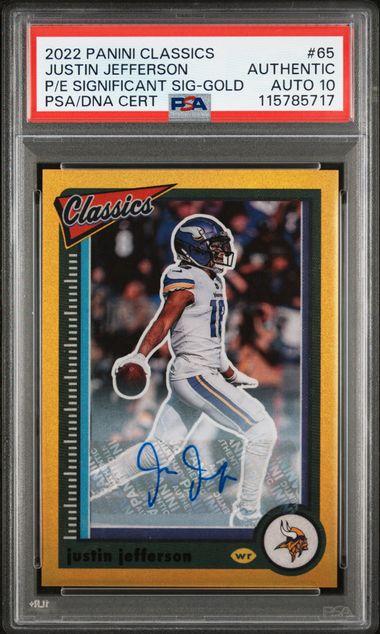 2022 Classics Significant Gold 20/20 Justin Jefferson Auth Auto PSA 10 Pop 1! - 115785717