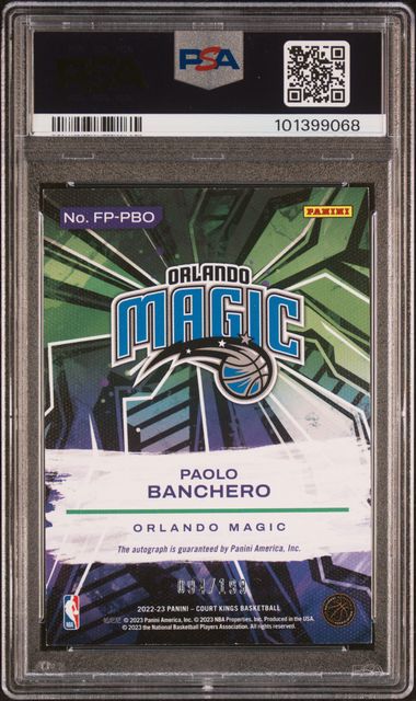 2022 Court Kings Fresh Paint Rookie Auto /199 Paolo Banchero PSA Auto 10 Pop 3! - 101399068