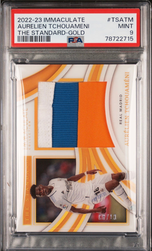 2022 Immaculate The Standard Gold /10 Tri Color Patch Aurelien Tchouameni PSA 9 Pop 1!