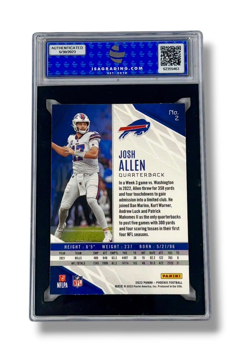 2022 Panini Phoenix #2 Josh Allen ISA 9 Mint - 62355463