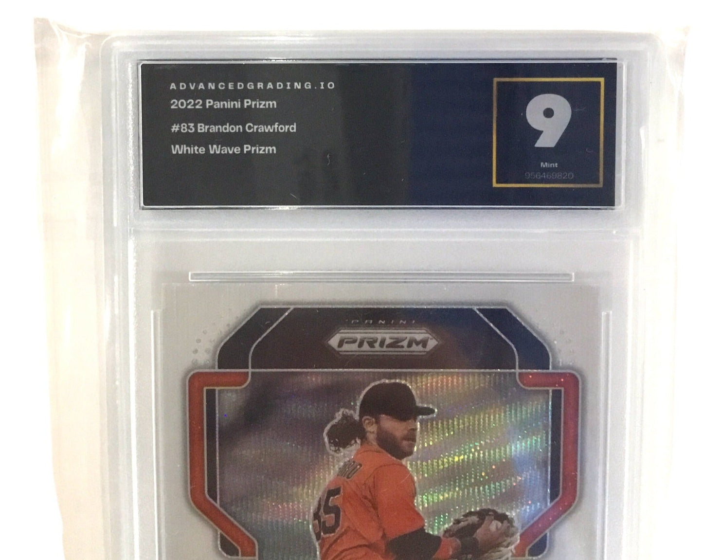 2022 Panini Prizm white Wave Brandon Crawford #83 Advanced Graded 9