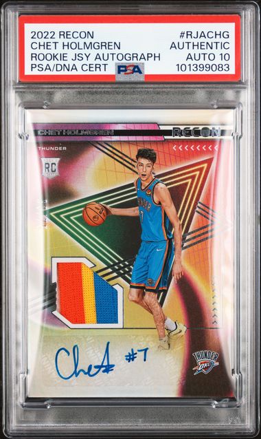 2022 Panini Recon Chet Holmgren 4 Color RPA /75 RC Auth Auto PSA 10 - 101399083