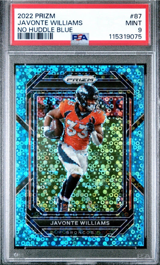 2022 Prizm No Huddle Blue 1/79 First on Print Javonte Williams PSA 9 - 115319075