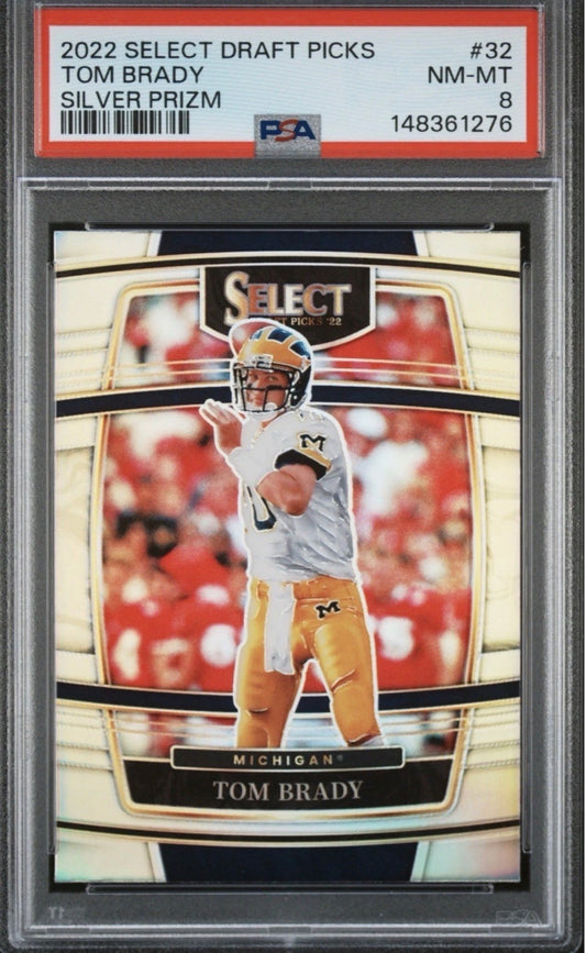 2022 Select Draft Picks #32 Silver Prizm Tom Brady Pop 2 PSA 8 - 148361276