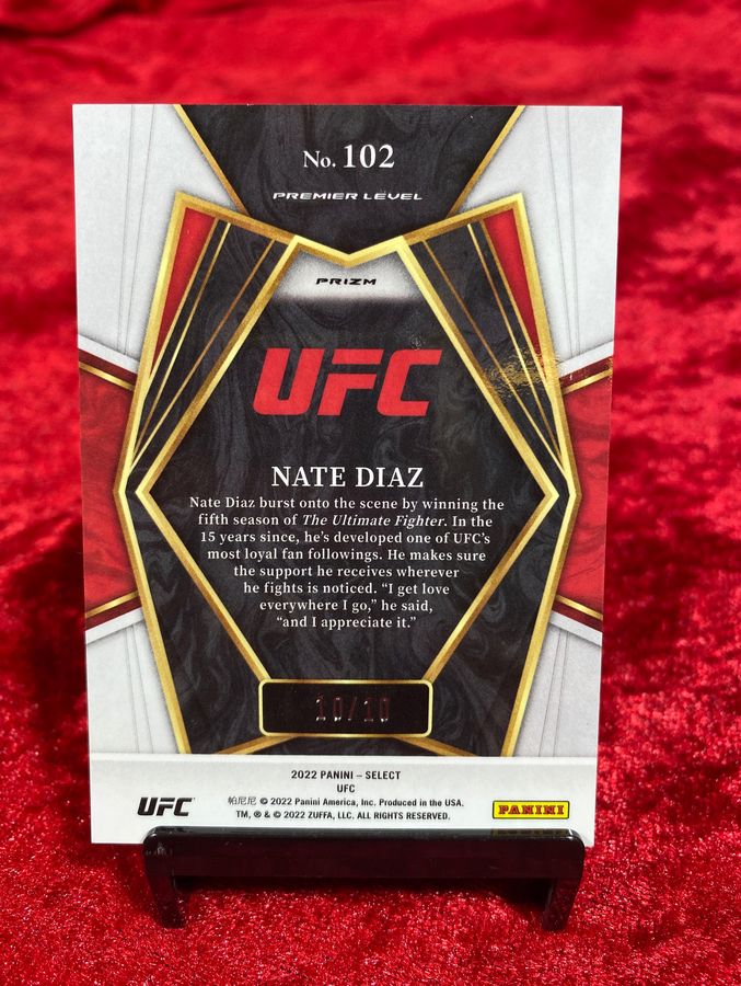 2022 Select UFC Prizms Gold Disco #102 Nate Diaz 10/10