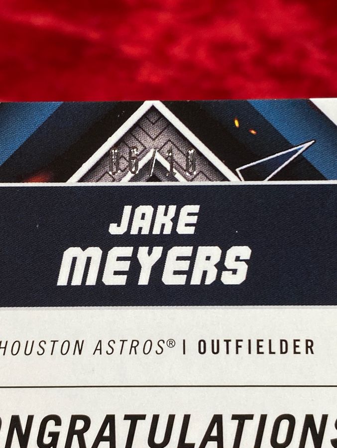 2022 Topps Fire Autographs Gold #FAJM Jake Meyers 6/10 Numbered to jersey number