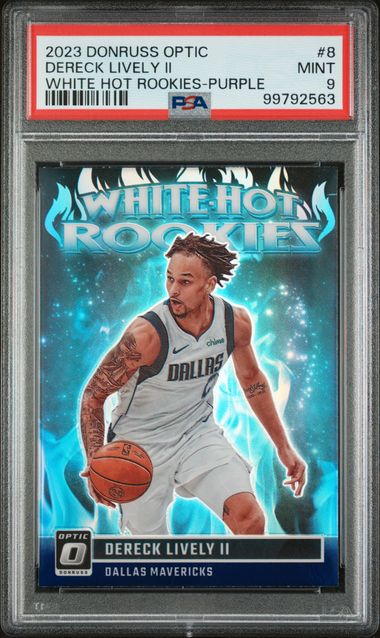 2023 Donruss Optic White Hot Rookies Purple Dereck Lively II RC PSA 9 Pop 17! - 99792563