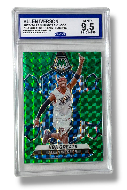 2023 Mosaic Green NBA Greats Allen Iverson CCG 9.5 - 291014958