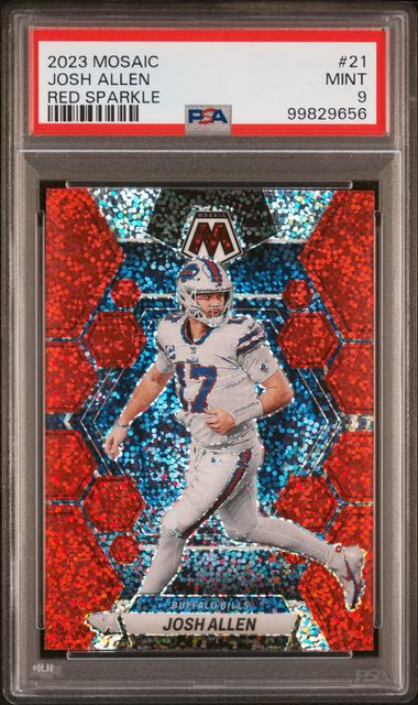 2023 Mosaic Josh Allen Red Sparkle Color Match PSA 9