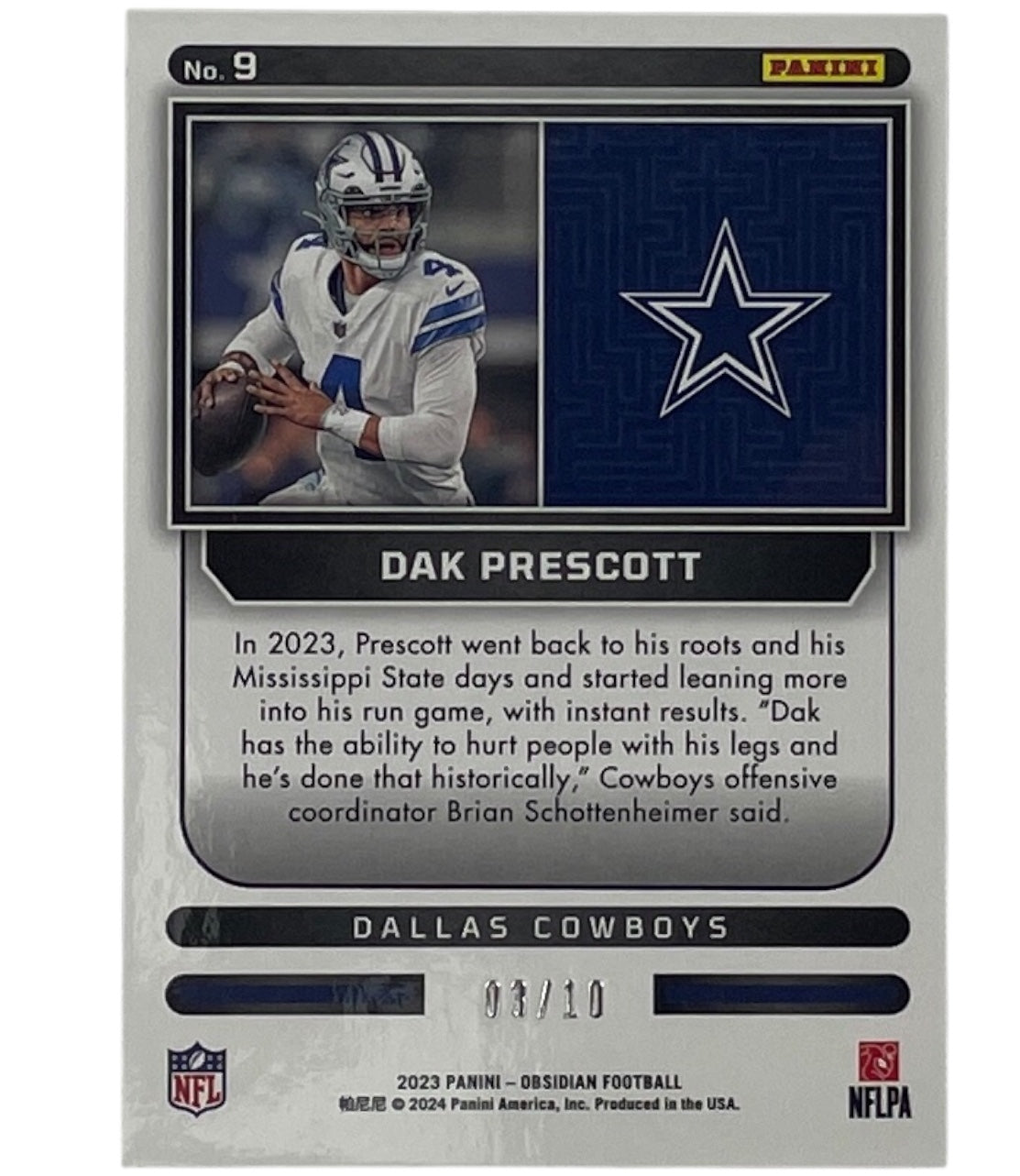 2023 Obsidian Dak Prescott Yellow Electric Etch Supernova 3/10