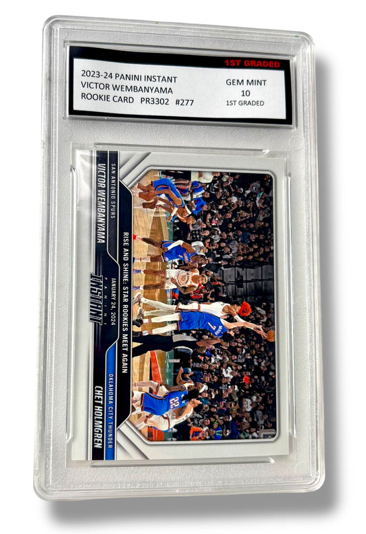2023 Panini Instant Victor Wembanyama Chet Holmgren RC 1st Graded 10 Gem Mint