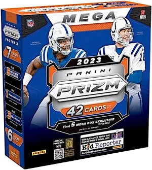 2023 Panini Prizm Football Mega Box - 5 Neon Green Pulsar Prizms Per Box