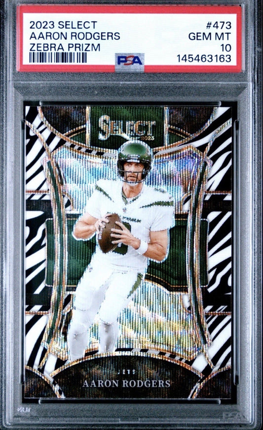 2023 Select Zebra Prizm Aaron Rodgers PSA 10 - 145463163