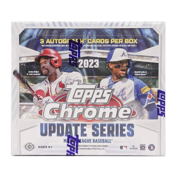 2023 Topps Chrome Update Series Baseball Hobby Jumbo Box 12 Pack 13 Cards per Pack 3 Auto's
