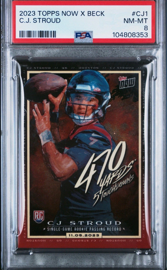 2023 Topps Now Tyson Beck #CJ1 CJ Stroud Rookie RC PSA 8 - 104808353