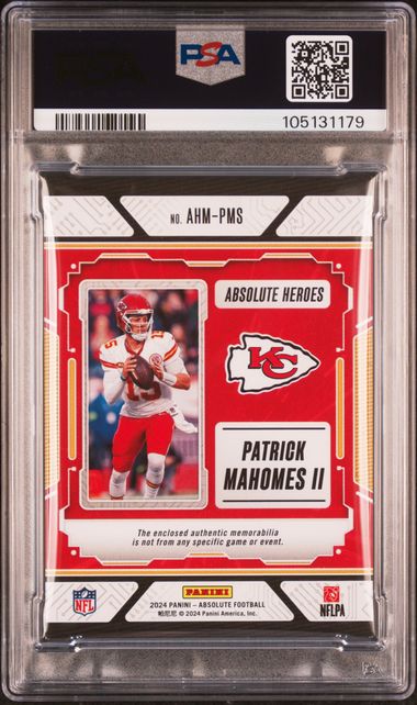 2024 Absolute Heroes Memorabilia /250 Pat Mahomes PSA 7 POP 3 Rare! - 105131179