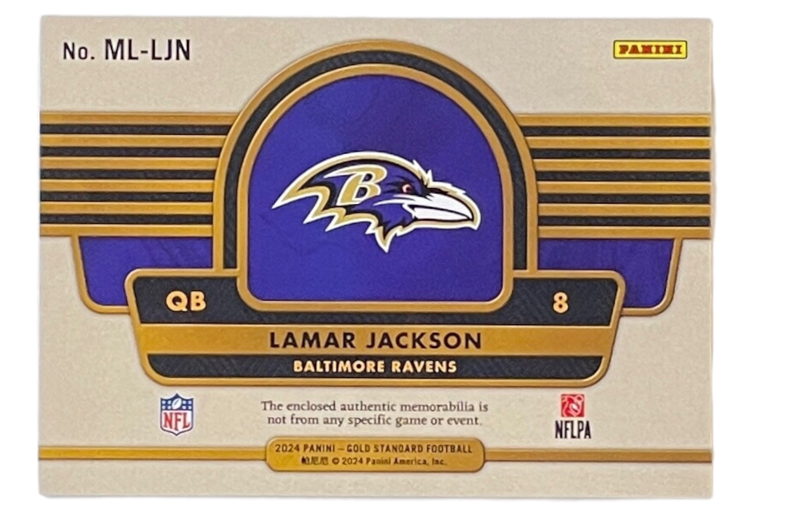 2024 Gold Standard Lamar Jackson 5 Mother Lode Patch /49