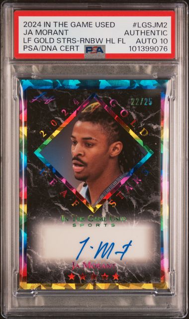 2024 Leaf In The Game Used /25 Ja Morant Gold Stars Rainbow Auto PSA 10 - 101399076