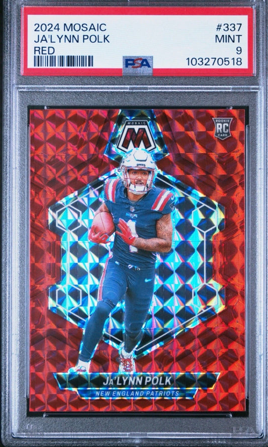 2024 Mosaic #337 Ja'Lynn Polk Rookie RC Red #337 PSA 9 Pop 1! - 103270518