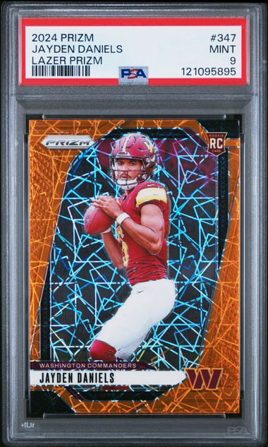 2024 Prizm Orange Lazer #347 Rookie RC Jayden Daniels PSA 9 - 121095895