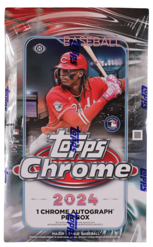 2024 Topps Chrome Baseball Hobby Box 4 cards per Pack 24 Packs 1 Chrome Auto per Box