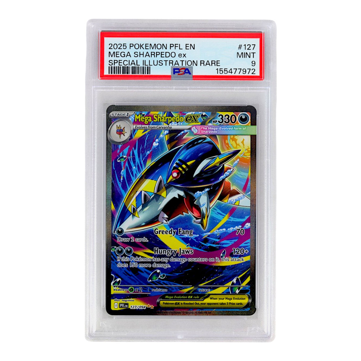 2025 Mega Sharpedo EX #127 PSA 9