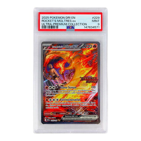 2025 Rocket's Moltres EX #229 PSA 9