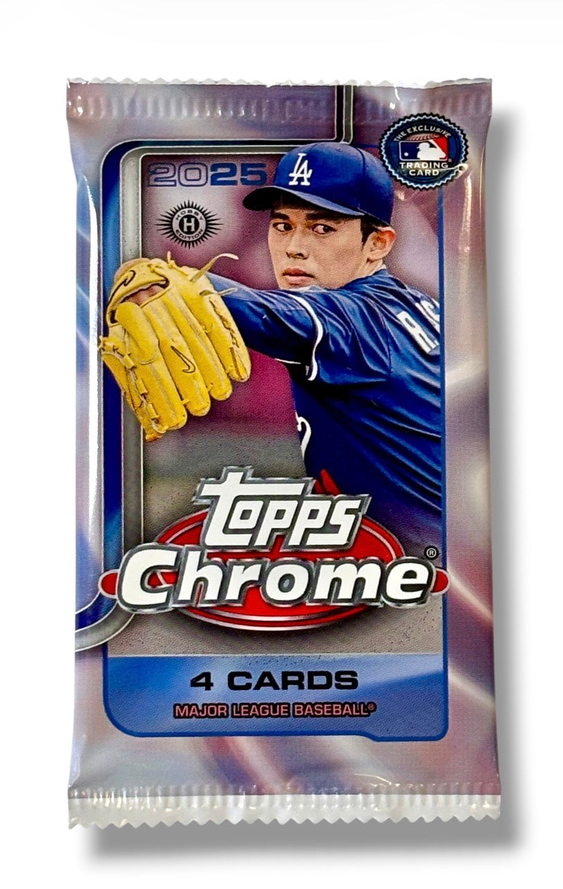 2025 Topps Chrome Baseball MLB Hobby Box - Single Pack Purchase