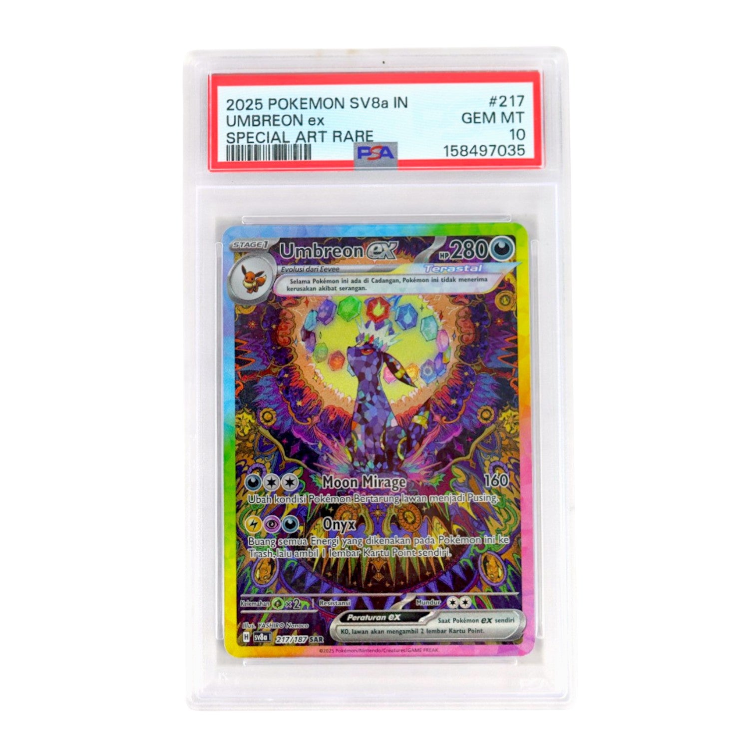 2025 Umbreon EX #217 (Indonesian) PSA 10