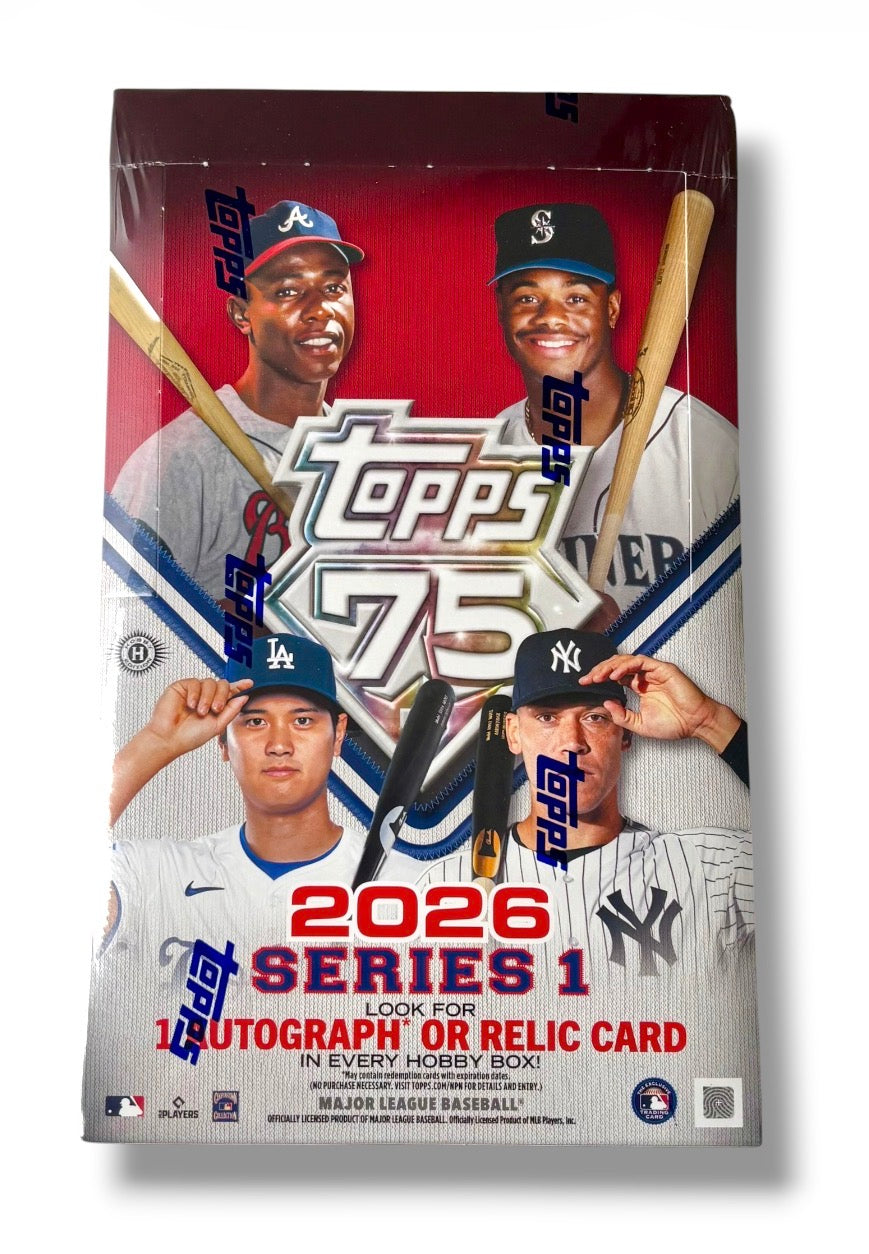 2026 Topps 75 Series 1 Baseball Hobby Box - 4 Mojo Cards, 1 Auto or Relic Per Box