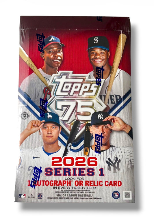 2026 Topps 75 Series 1 Baseball Hobby Box - 4 Mojo Cards, 1 Auto or Relic Per Box