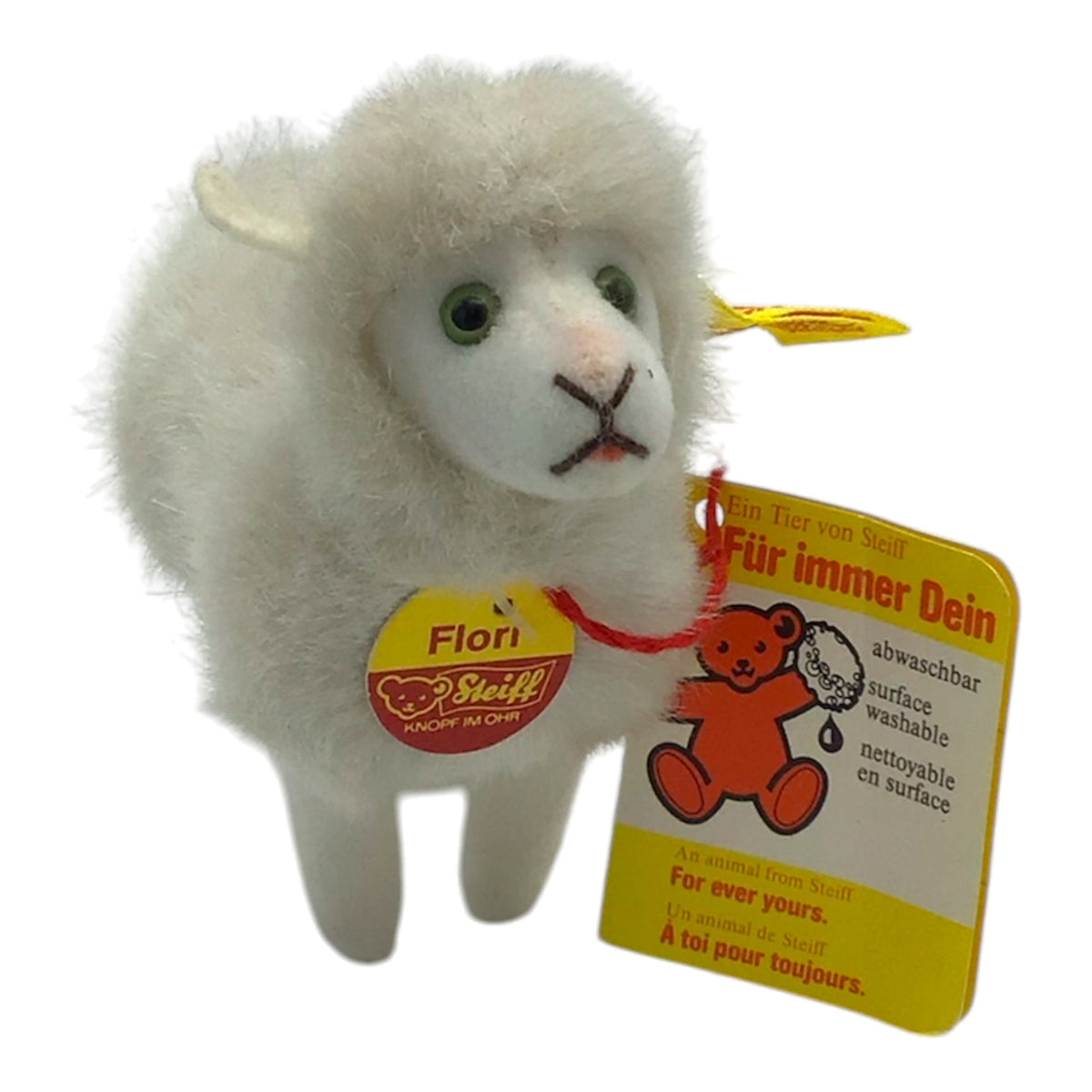 Miniature Mohair Toy Animal w/ Maker's Label Flori Sheep 1518/11