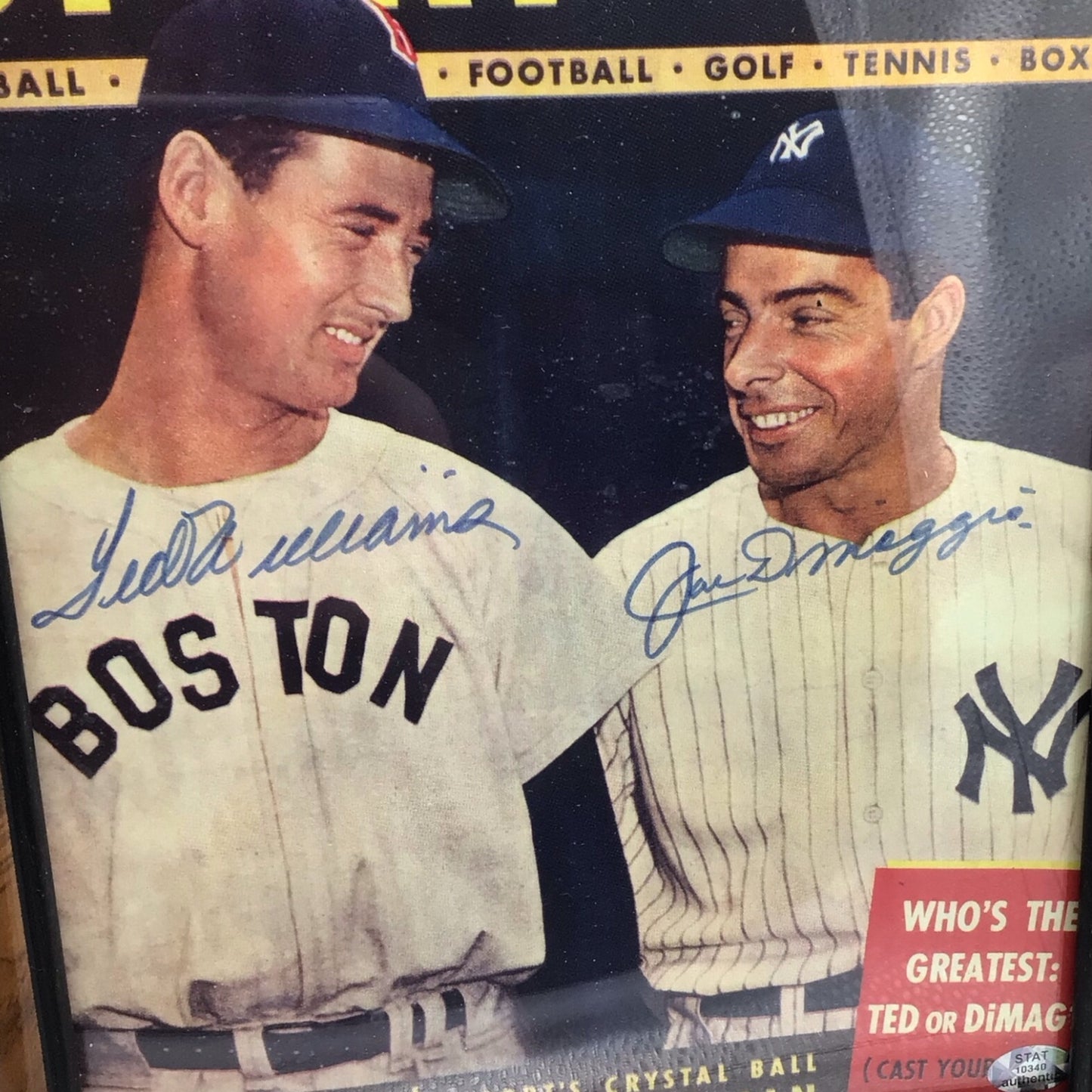 Framed Joe DiMaggio & Ted Williams Signed Photo