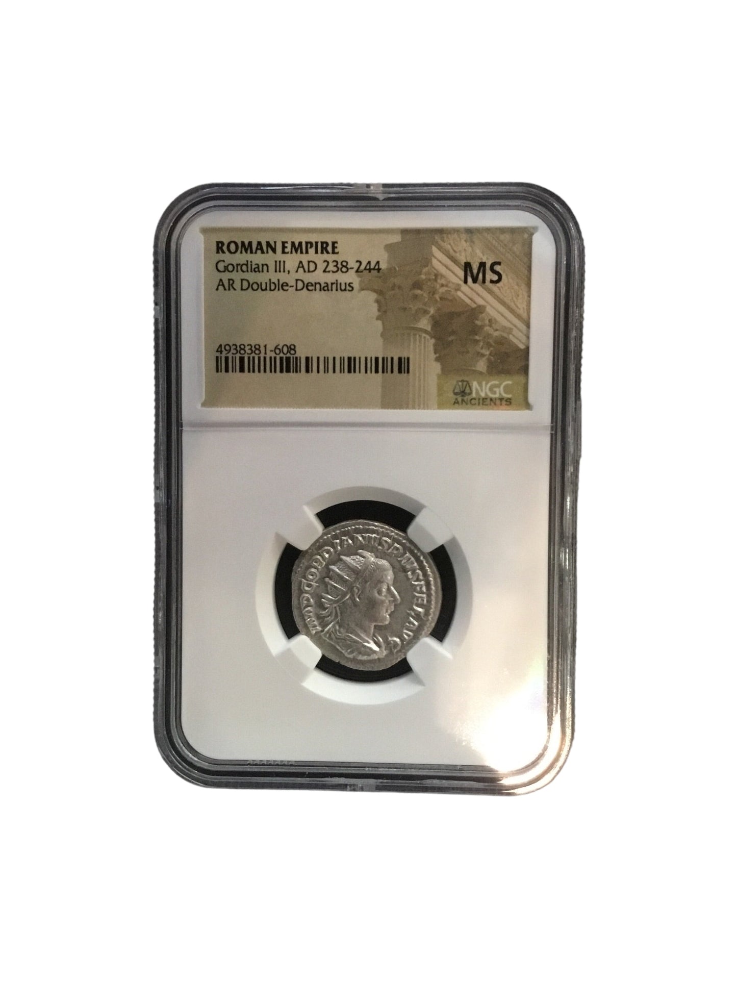 238-244 AD AR Double-Denarius Gordian III Roman Empire Graded MS NGC Ancients