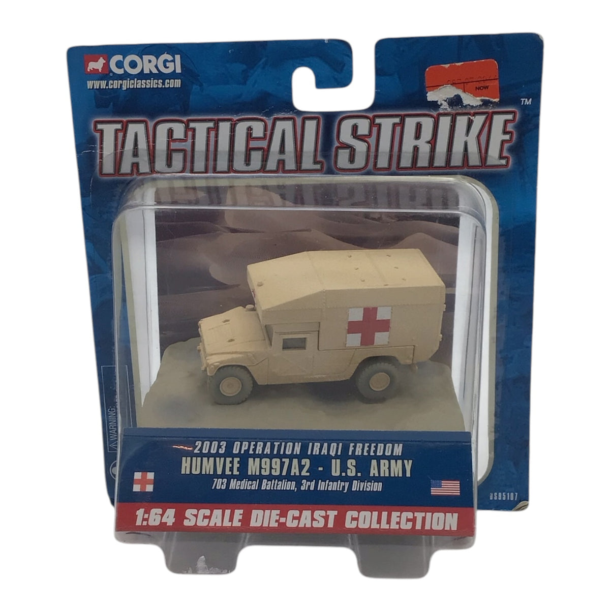 Corgi Tactical Strike 2003 Operation Iraqi Freedom Humvee M997A2 U.S. Army 1:64 Scale
