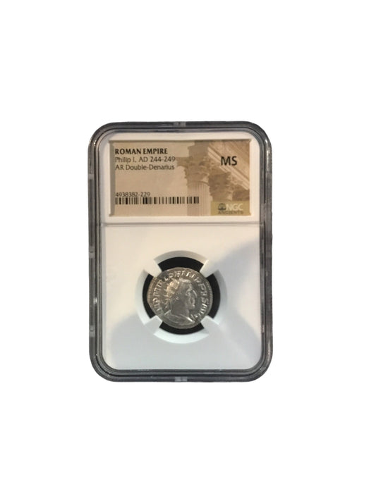 244-249 AD Philip I AR Double-Denarius Roman Empire Graded Mint State NGC Ancients