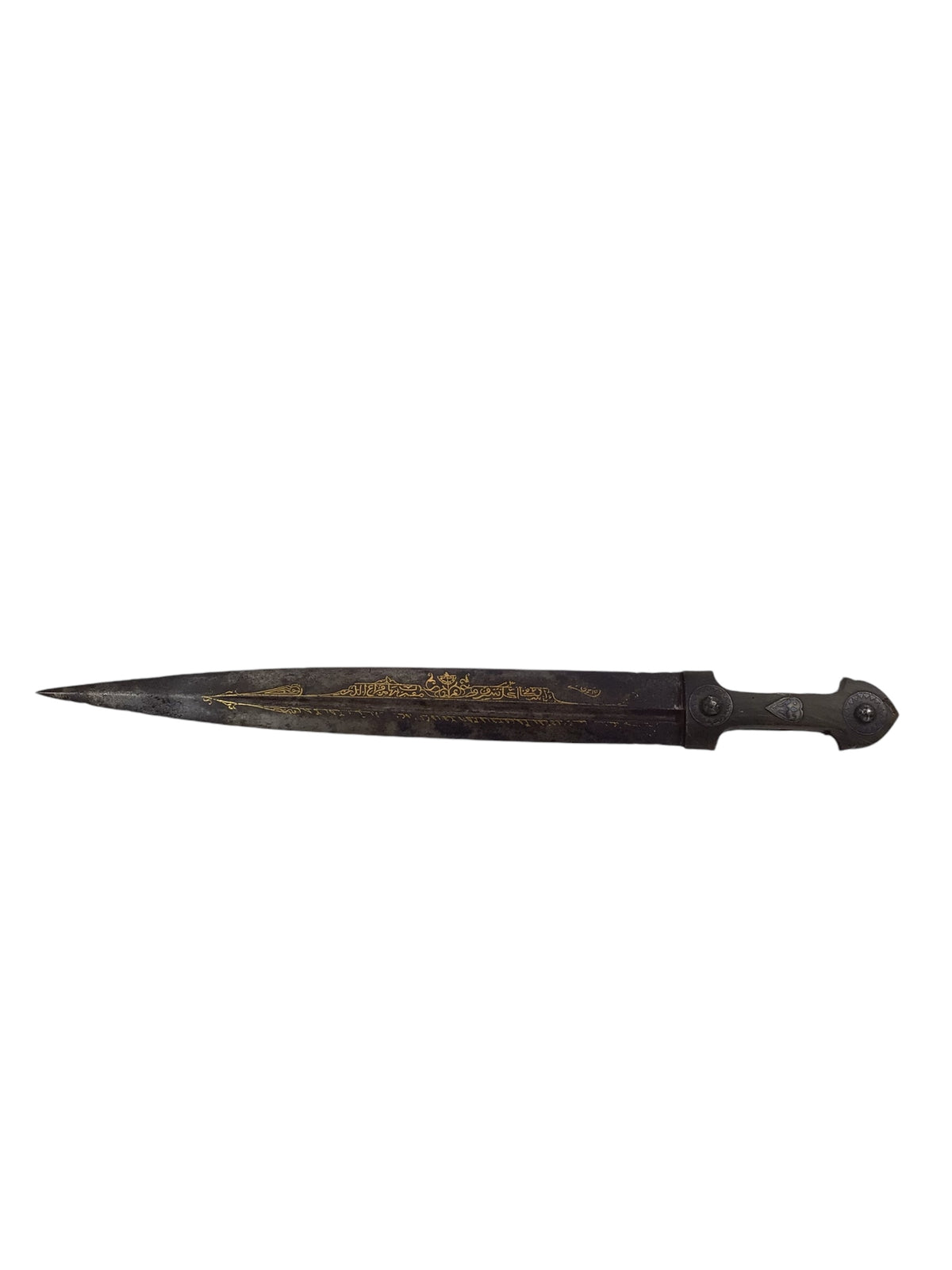 Turkish Kama Dagger beautiful Niello Silver Blade Inlays Bone Hilt est. 18th Century