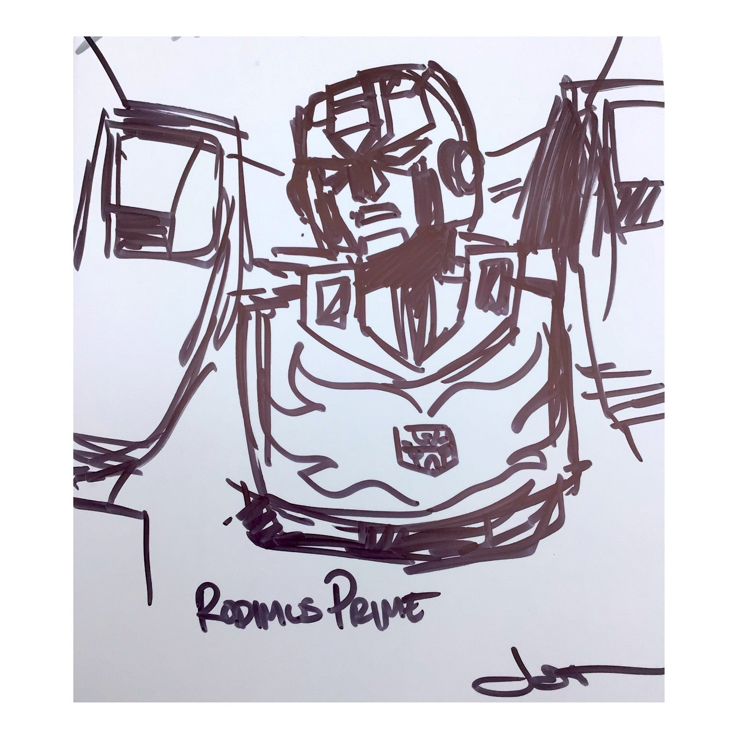 IDW Transformers: Robots in Disguise #1 (2012) – Original Rodimus Prime Sketch by Andrew Griffith – Signed by John Barber - Mint