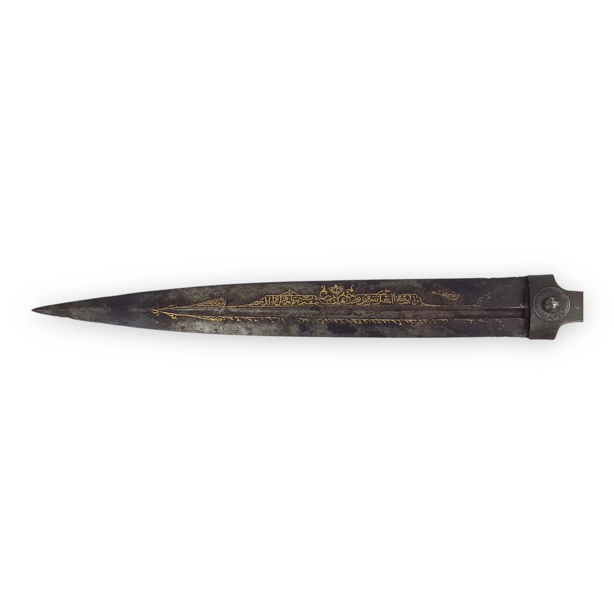 Turkish Kama Dagger beautiful Niello Silver Blade Inlays Bone Hilt est. 18th Century