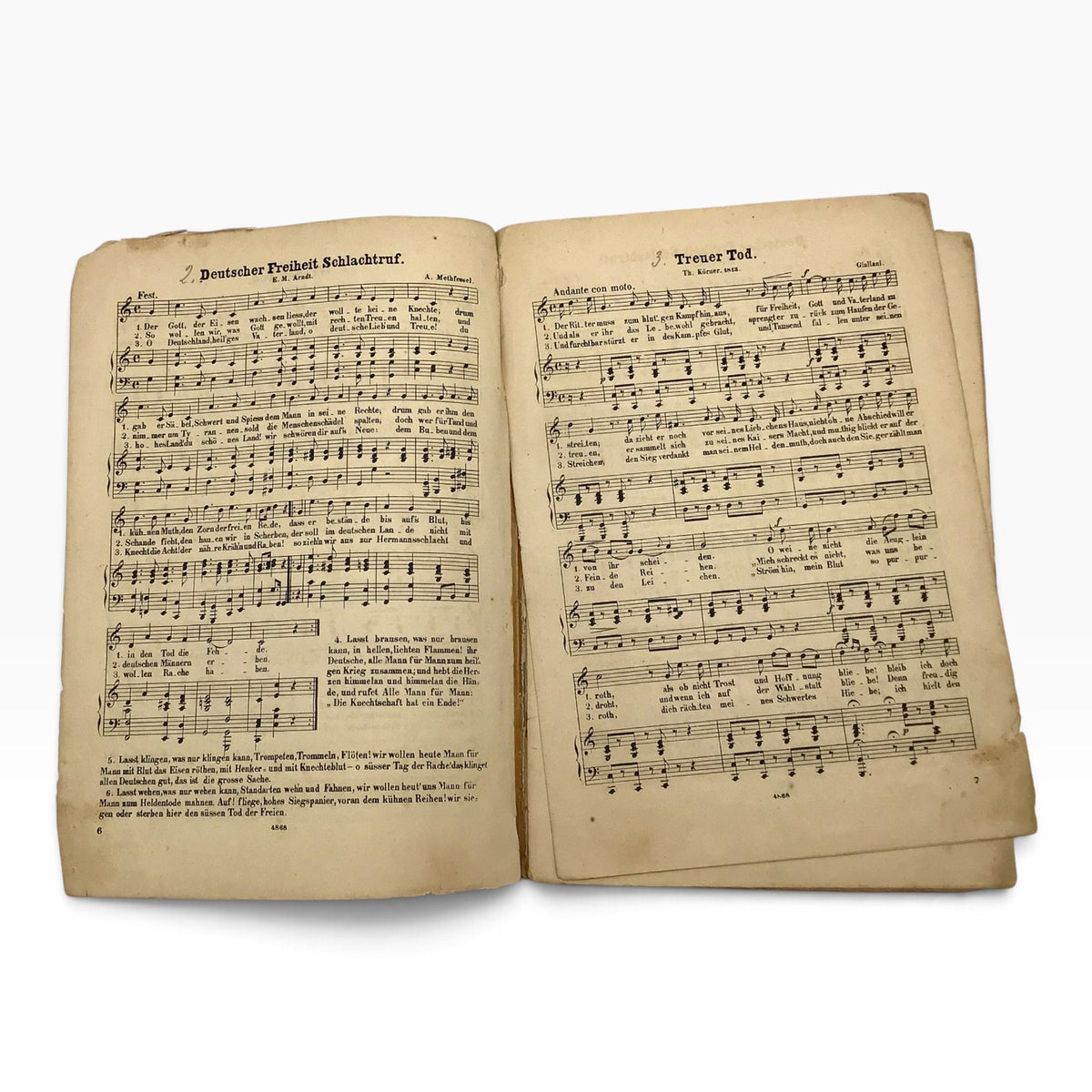 Germany: Collection of the Most Patriotic Songs Antique Pianoforte Music Sheet – Sammlung der beliebtesten Vaterlandslieder