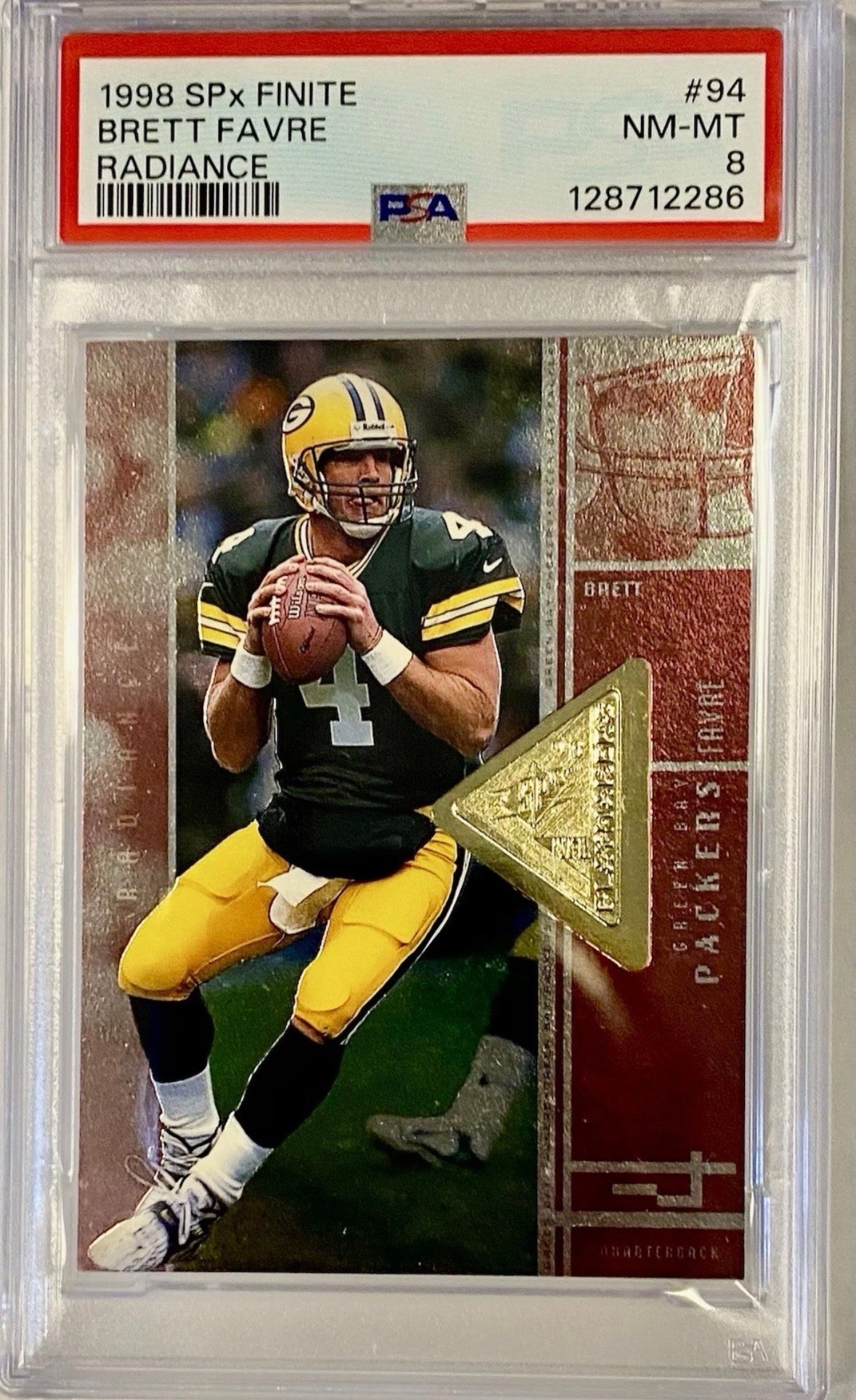 1998 SPx Finite Radiance Brett Favre /2750 Green Bay Packers PSA 8 Pop 3 - 128712286