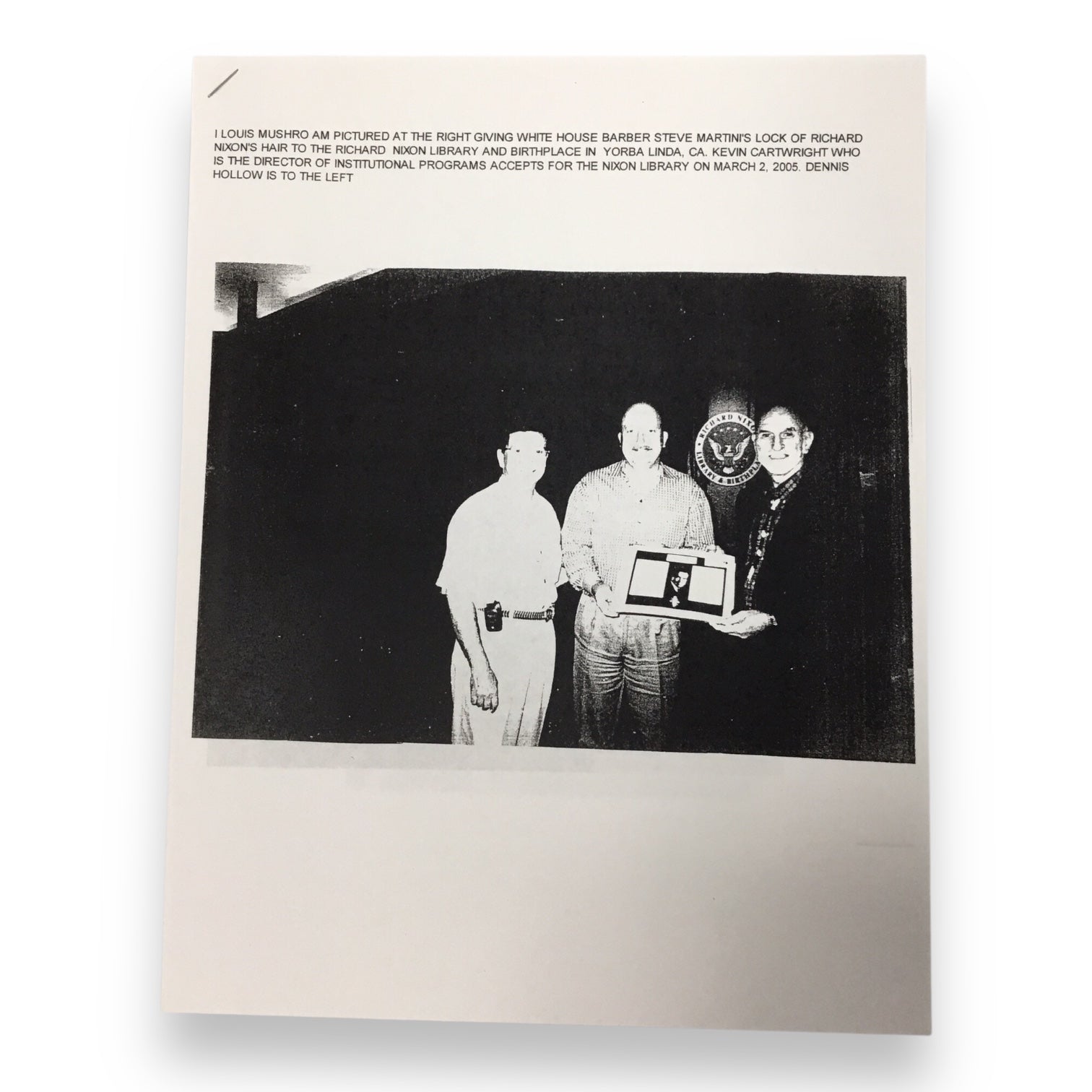 Lyndon B. Johnson Hair Clipping with COA