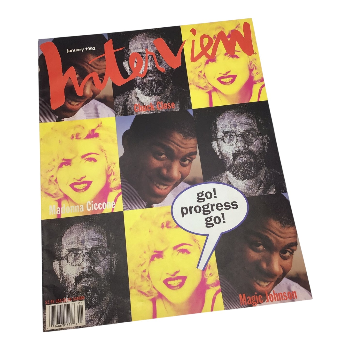 Interview Magazine – January 1992 – Magic Johnson, Madonna & Chuck Close Cover