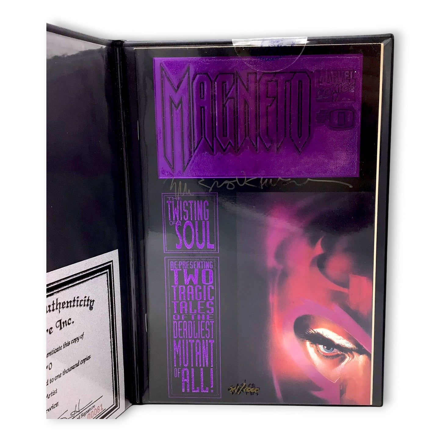 Magneto #0: The Twisting of a Soul (1993) – Signed by Bill Sienkiewicz #81/1000 - Purple Foil Embossed Cover