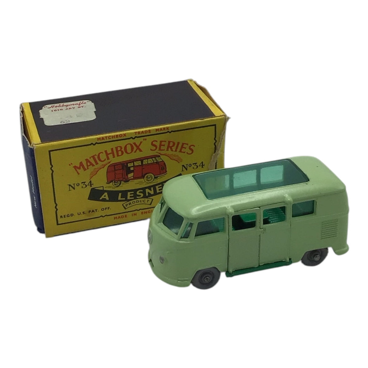 Lesney Matchbox Series No. 34 Volkswagen Camping Car w/ Original Box