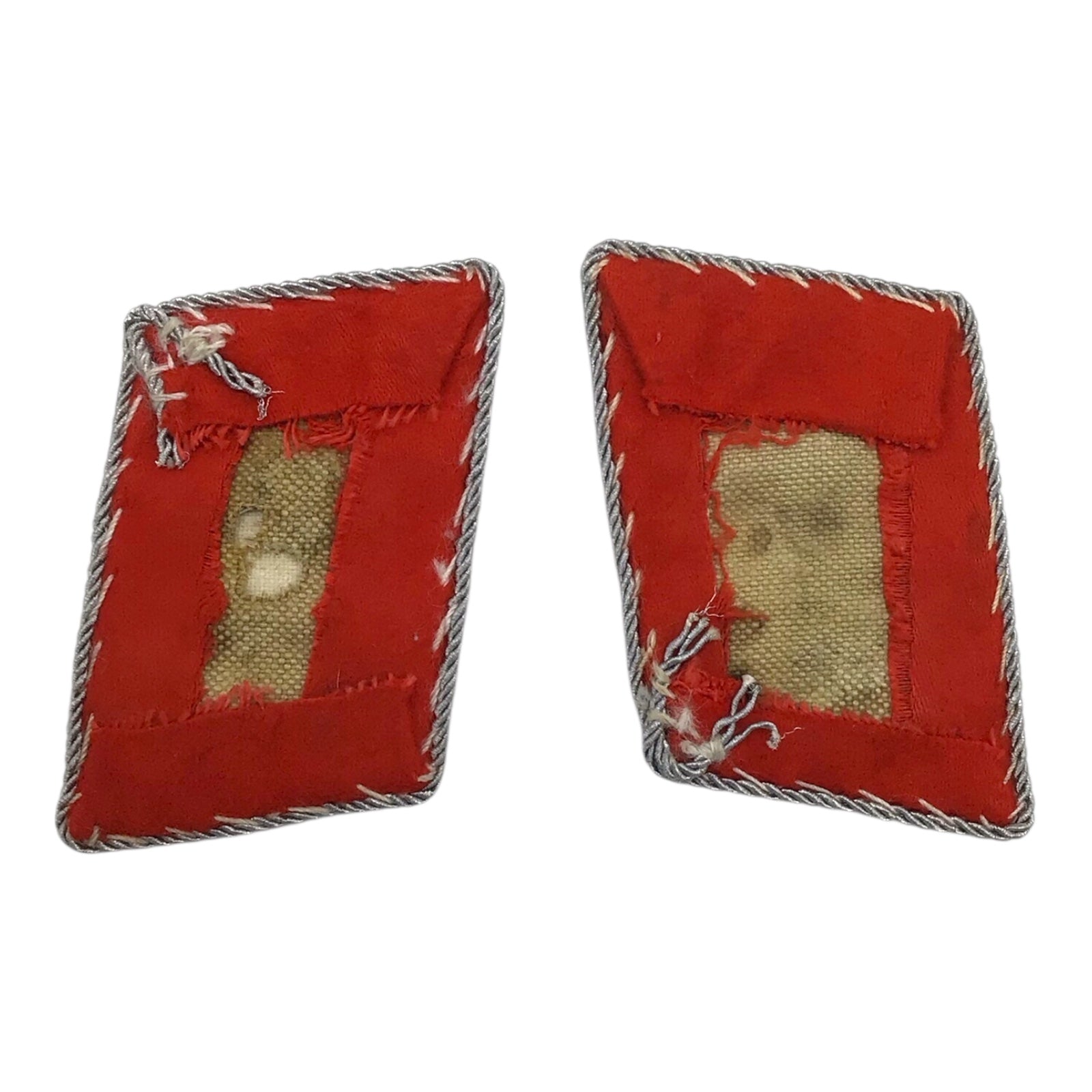 German WW2 Luftwaffe Flak Oberleutnant Collar Tabs – Red Artillery Branch